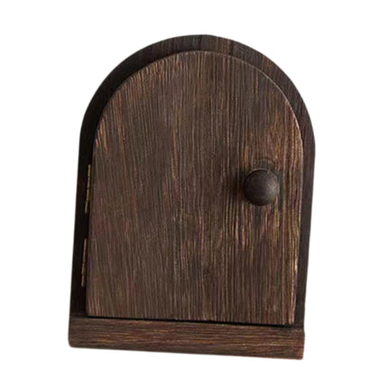 Crofta Wood Door Outlet Cover Home Decoration Creative Easy Installation Wall Decor Dark Brown