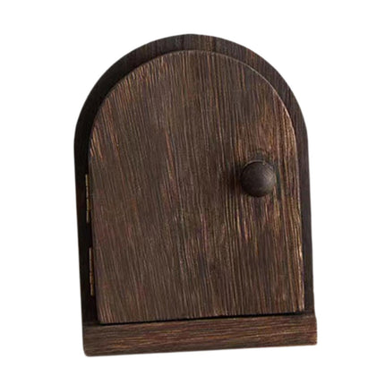 Crofta Wood Door Outlet Cover Home Decoration Creative Easy Installation Wall Decor Dark Brown