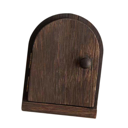 Crofta Wood Door Outlet Cover Home Decoration Creative Easy Installation Wall Decor Dark Brown