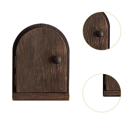 Crofta Wood Door Outlet Cover Home Decoration Creative Easy Installation Wall Decor Dark Brown