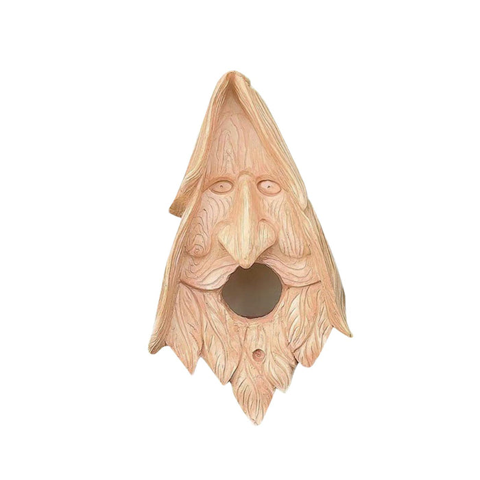 Crofta Tree Face Bird Feeder Bird House Statue Ornament for Backyard Garden Outside