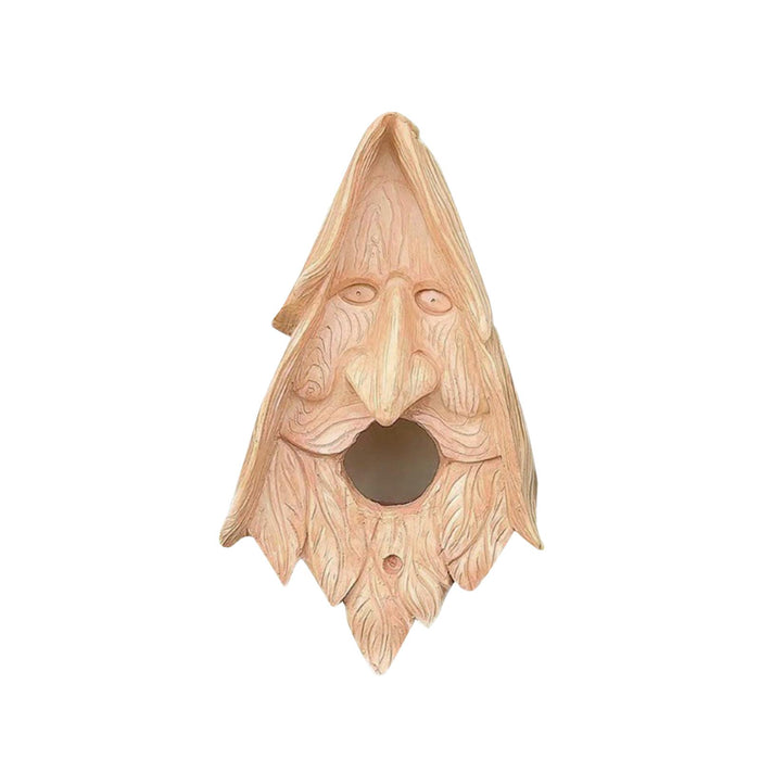 Crofta Tree Face Bird Feeder Bird House Statue Ornament for Backyard Garden Outside