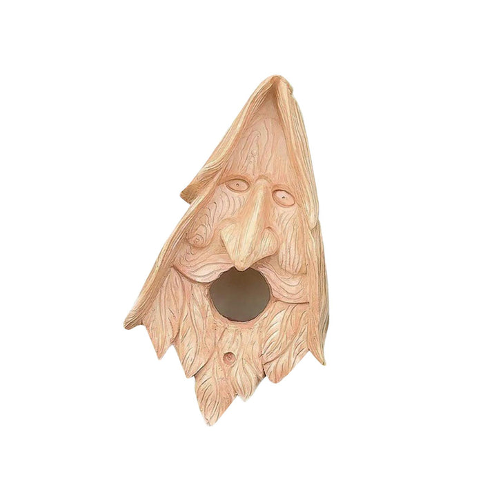 Crofta Tree Face Bird Feeder Bird House Statue Ornament for Backyard Garden Outside