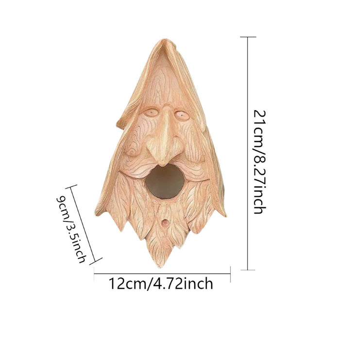 Crofta Tree Face Bird Feeder Bird House Statue Ornament for Backyard Garden Outside