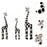 Crofta Wooden Giraffe Sculpture Creative Crafts Animal Figure for Home Office Decor White Black