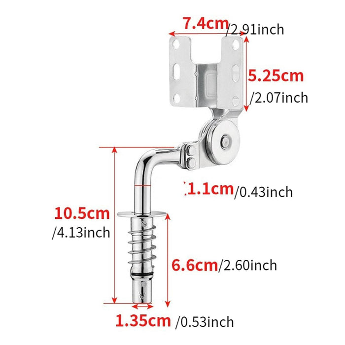 Crofta 2 Pieces Couch Backrest Regulator Furniture Part Metal Sofa Armrest Adjuster 10.5cm