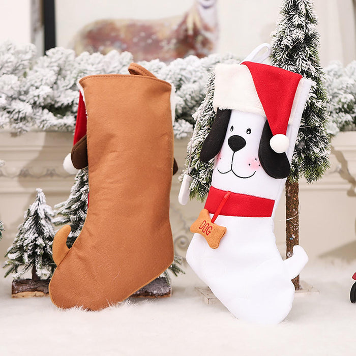 Crofta Xmas Stocking Party Favors Xmas Fireplace Socks for Festivals Fireplace Wall Khaki