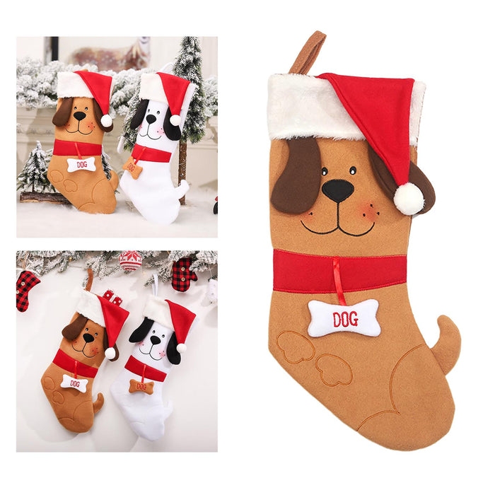 Crofta Xmas Stocking Party Favors Xmas Fireplace Socks for Festivals Fireplace Wall Khaki