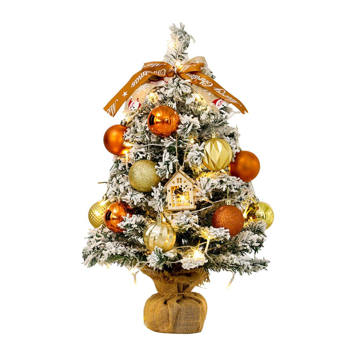 Crofta Xmas Mini Artificial Tree Christmas Artificial Tree for Desktop Office Craft with light