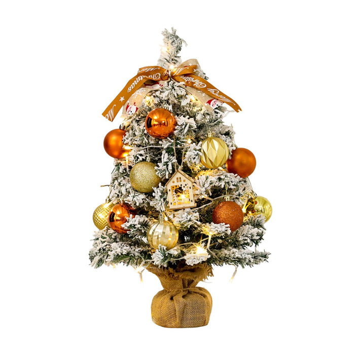 Crofta Xmas Mini Artificial Tree Christmas Artificial Tree for Desktop Office Craft with light