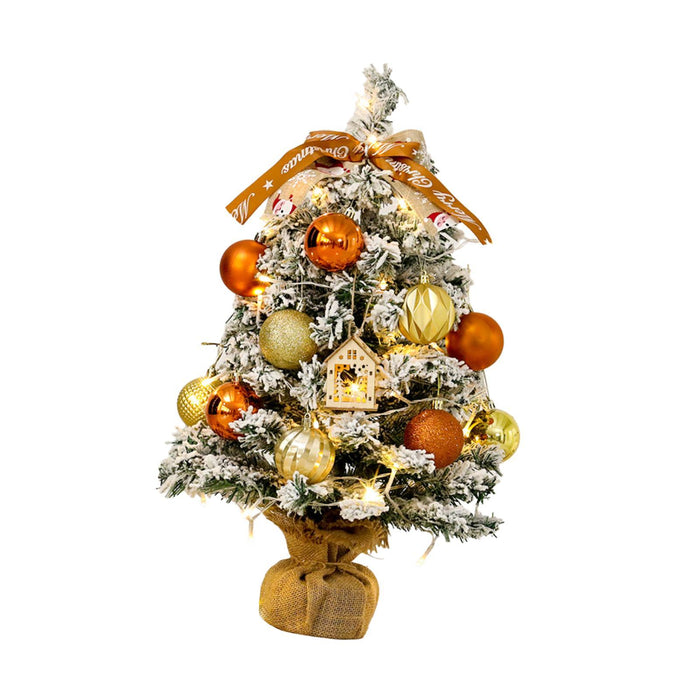 Crofta Xmas Mini Artificial Tree Christmas Artificial Tree for Desktop Office Craft with light