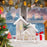 Crofta Xmas House Decor Xmas House Statue for Party Indoor 21cmx9cmx25cm