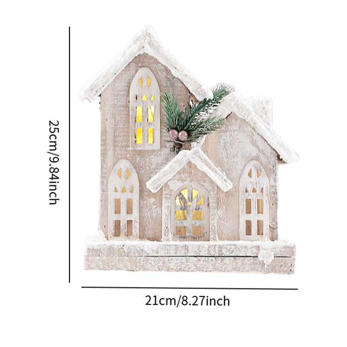 Crofta Xmas House Decor Xmas House Statue for Party Indoor 21cmx9cmx25cm