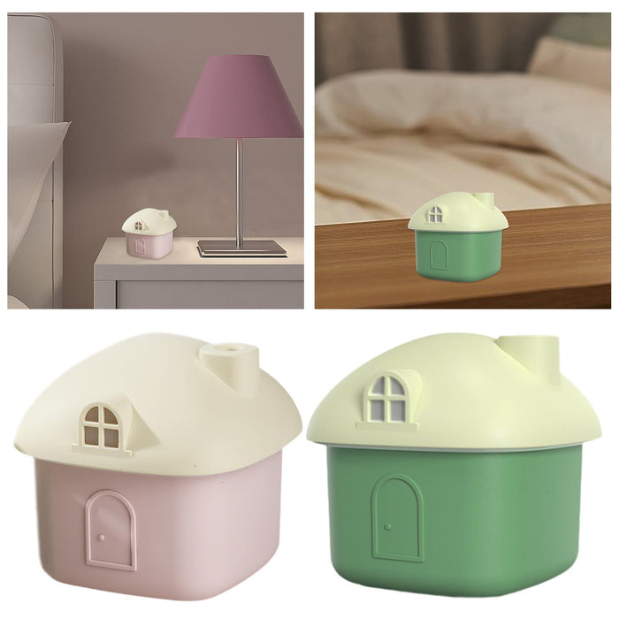 Crofta Portable Humidifier House Shape Mini Humidifier for Small Room Office Travel Pink