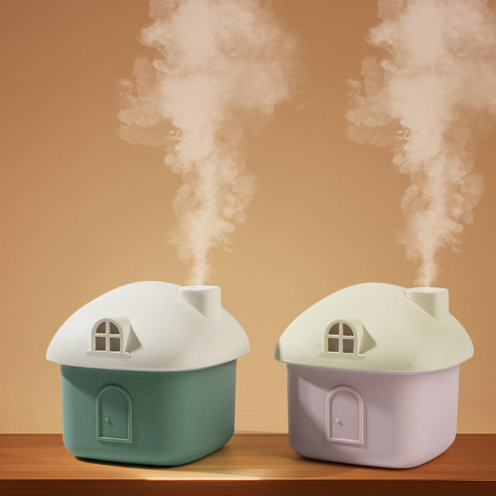 Crofta Portable Humidifier House Shape Mini Humidifier for Small Room Office Travel Green