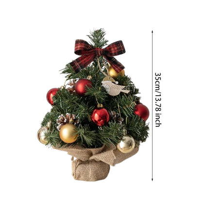 Crofta Xmas Mini Artificial Tree Ornament Miniature for Decoration Craft Table red