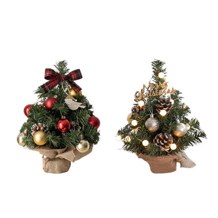 Crofta Xmas Mini Artificial Tree Ornament Miniature for Decoration Craft Table red