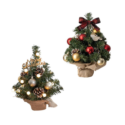 Crofta Xmas Mini Artificial Tree Ornament Miniature for Decoration Craft Table red