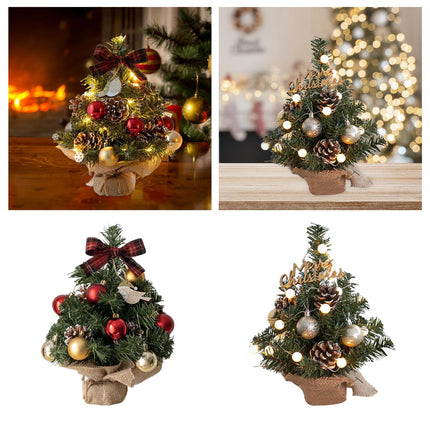 Crofta Xmas Mini Artificial Tree Ornament Miniature for Decoration Craft Table red