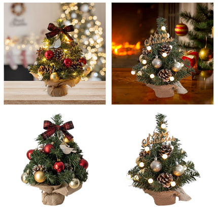 Crofta Xmas Mini Artificial Tree Ornament Miniature for Decoration Craft Table red