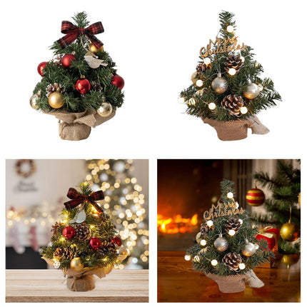 Crofta Xmas Mini Artificial Tree Ornament Miniature for Decoration Craft Table red