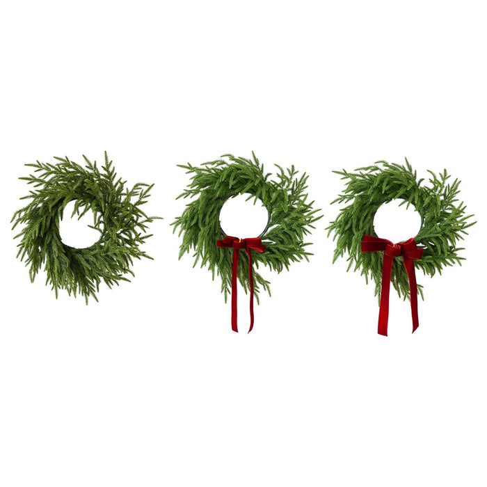 Crofta 19inch Artificial Pine Christmas Wreath Realistic for Hotels, Shopping Malls Style A