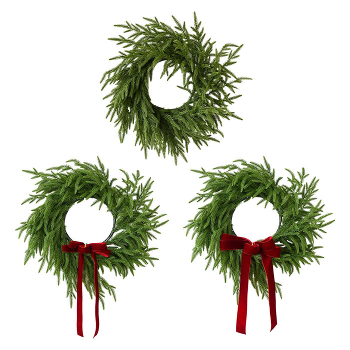 Crofta 19inch Artificial Pine Christmas Wreath Realistic for Hotels, Shopping Malls Style A