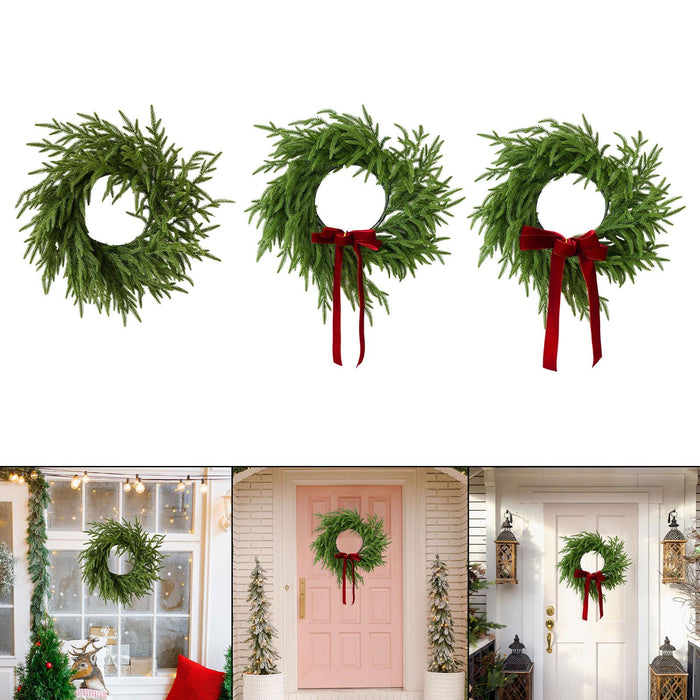 Crofta 19inch Artificial Pine Christmas Wreath Realistic for Hotels, Shopping Malls Style A