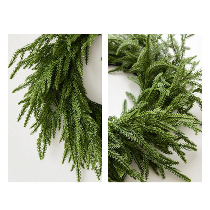 Crofta 19inch Artificial Pine Christmas Wreath Realistic for Hotels, Shopping Malls Style A