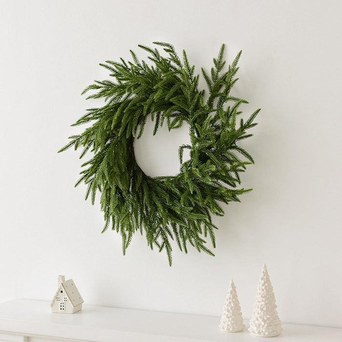 Crofta 19inch Artificial Pine Christmas Wreath Realistic for Hotels, Shopping Malls Style A