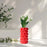 Crofta Porcelain Flower Vase Flowerpot Flower Arrangement for Balcony Mantel Office strawberry red