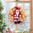 Crofta Xmas Santa Claus Wreath 20 inch Ornament for Holiday Backdrop Farmhouse red