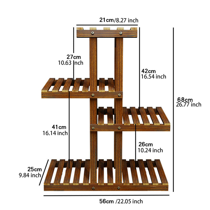 Crofta Plant Stand Ornament Planter Rack Display Shelves for Office Balcony Outdoor 4 Layer Standard