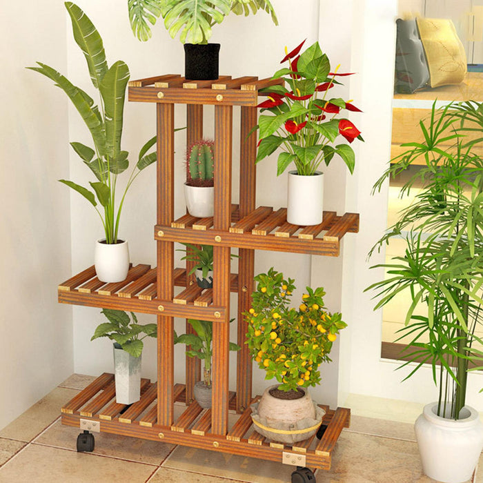 Crofta Plant Stand Ornament Planter Rack Display Shelves for Office Balcony Outdoor 4 Layer Standard