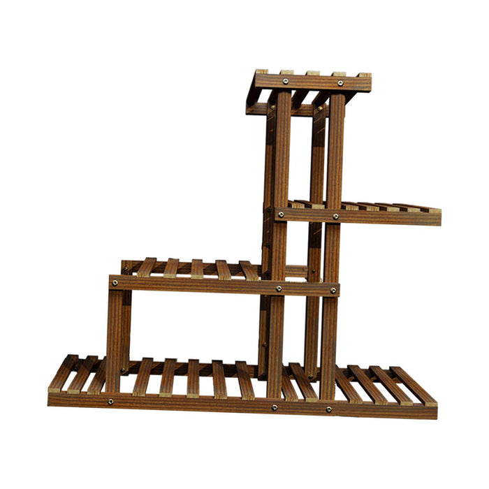 Crofta Wooden Plant Stand Heavy Duty Plant Storage Rack for Farmhouse Garden Office Without Wheels