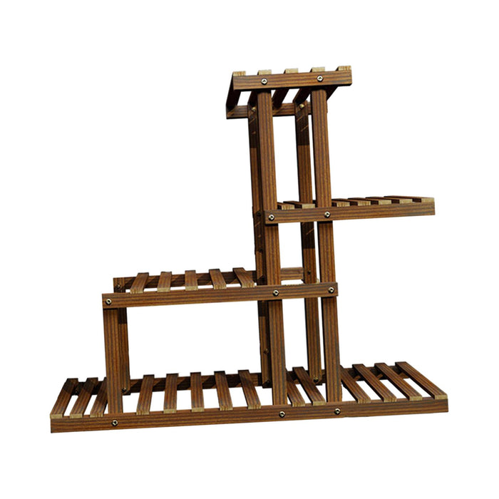 Crofta Wooden Plant Stand Heavy Duty Plant Storage Rack for Farmhouse Garden Office Without Wheels