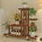 Crofta Wooden Plant Stand Heavy Duty Plant Storage Rack for Farmhouse Garden Office With Wheels