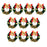 Crofta 10 Pieces Christmas Cupcake Toppers for Dessert Xmas Holiday Cupcake Toppers Wreath