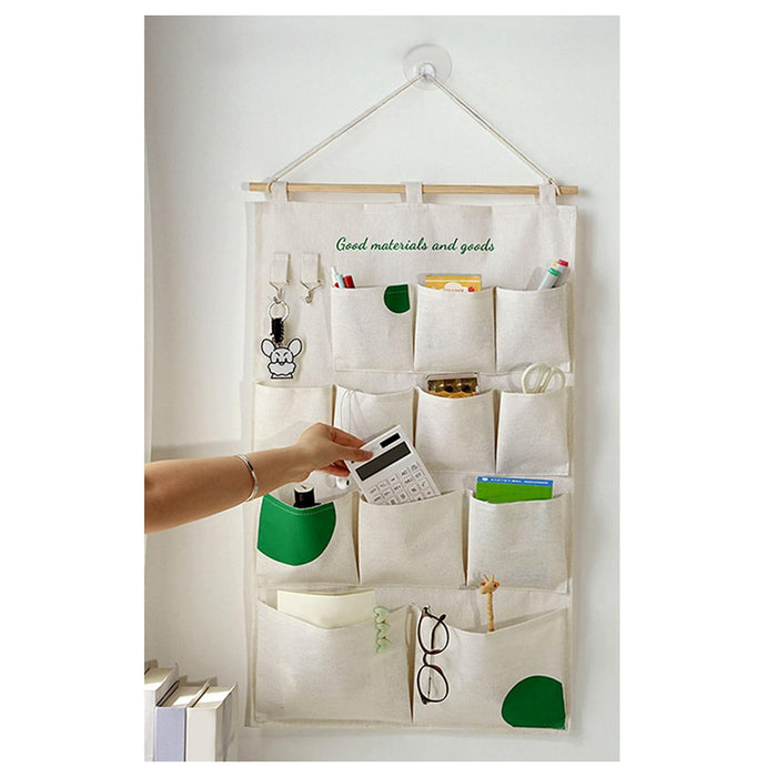 Crofta over The Door Storage Pockets Multifunctional for Bedroom Bathroom Kids Room 12 Pockets Green