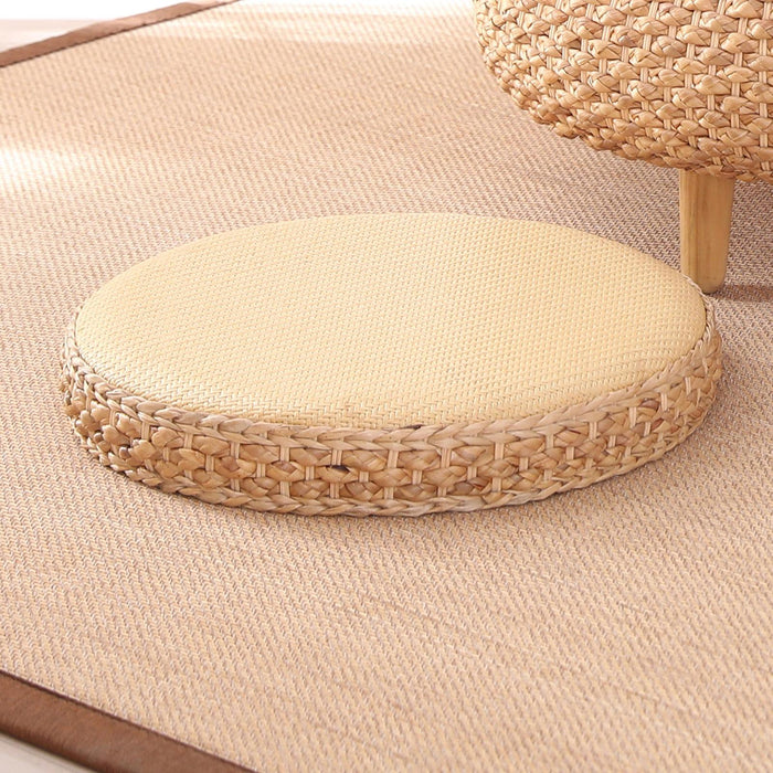 Crofta Woven Seat Cushion Flat Meditation Cushion for Yoga Room Indoor Outdoor Home Beige