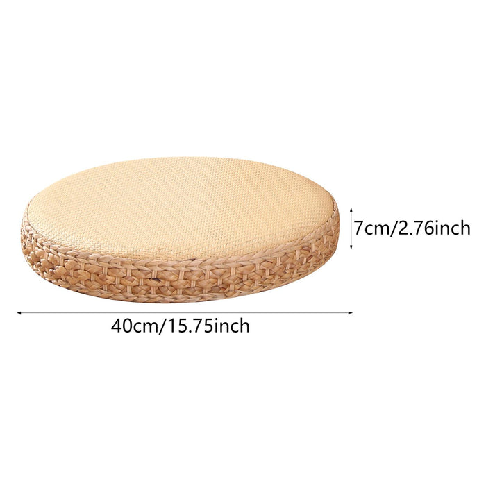 Crofta Woven Seat Cushion Flat Meditation Cushion for Yoga Room Indoor Outdoor Home Beige