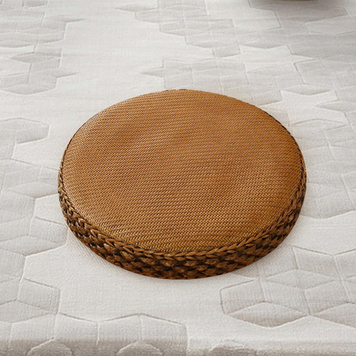 Crofta Woven Seat Cushion Flat Meditation Cushion for Yoga Room Indoor Outdoor Home Dark Brown