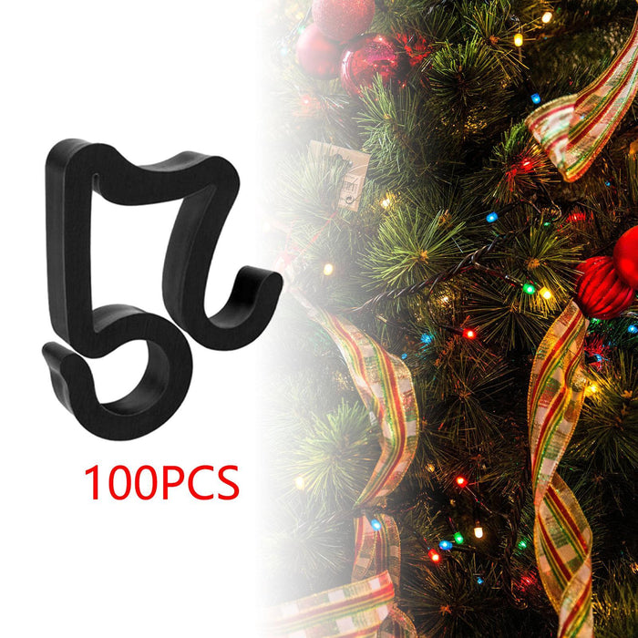 Crofta 100Pcs Christmas Light Clips Easy to Install Party Decor String Lights Clips Black