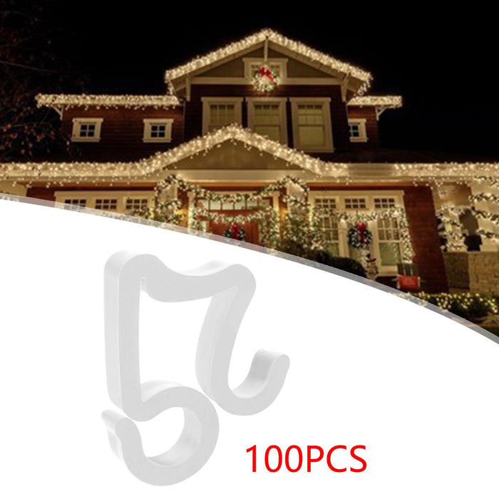 Crofta 100Pcs Christmas Light Clips Easy to Install Party Decor String Lights Clips White