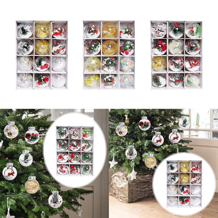 Crofta 12Pcs Christmas Ball Ornaments Decorative Baubles for Bar Restaurant Bedroom A Set