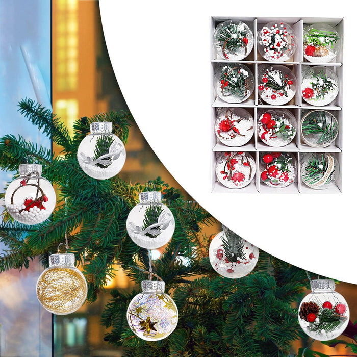 Crofta 12Pcs Christmas Ball Ornaments Decorative Baubles for Bar Restaurant Bedroom A Set