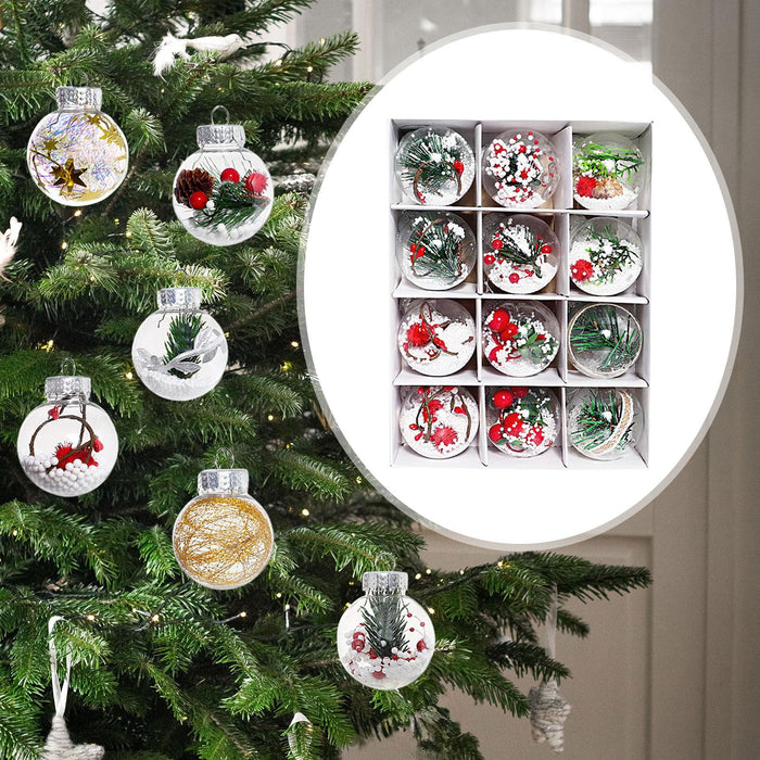 Crofta 12Pcs Christmas Ball Ornaments Decorative Baubles for Bar Restaurant Bedroom A Set