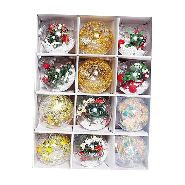 Crofta 12Pcs Christmas Ball Ornaments Decorative Baubles for Bar Restaurant Bedroom C Set