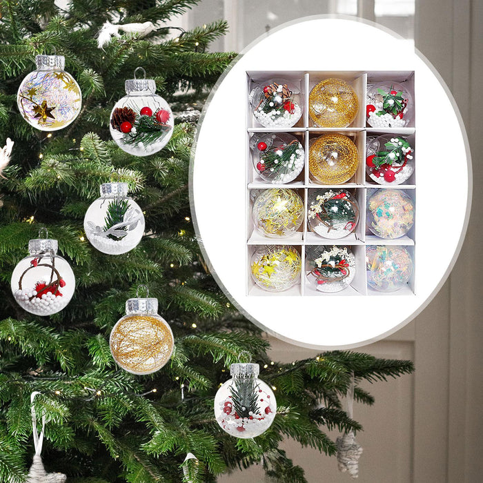 Crofta 12Pcs Christmas Ball Ornaments Decorative Baubles for Bar Restaurant Bedroom C Set