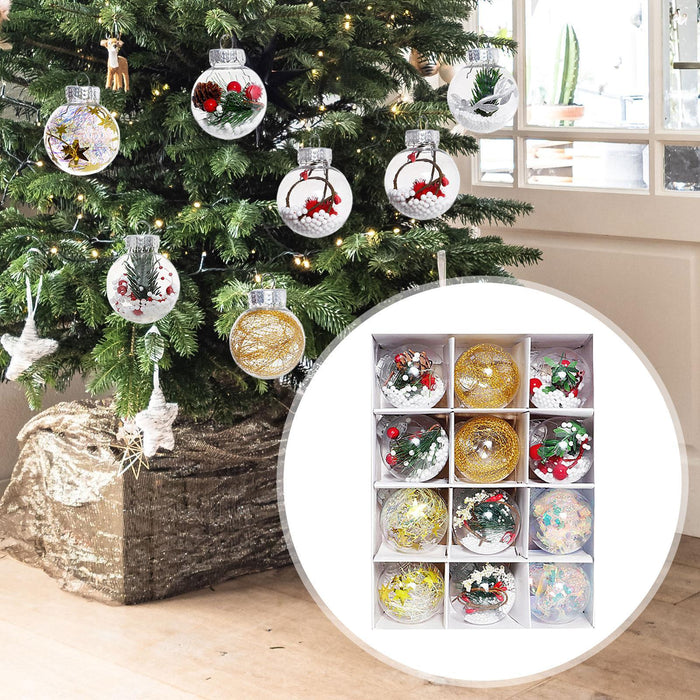 Crofta 12Pcs Christmas Ball Ornaments Decorative Baubles for Bar Restaurant Bedroom C Set